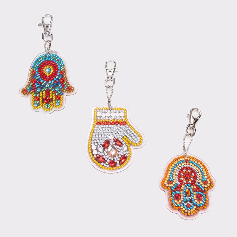 Wholesale DIY Acrylic Stick Diamond Painting Palm Keychain